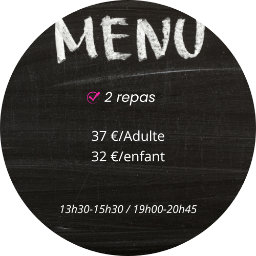 forfait 2 repas Paquete de pensión completa